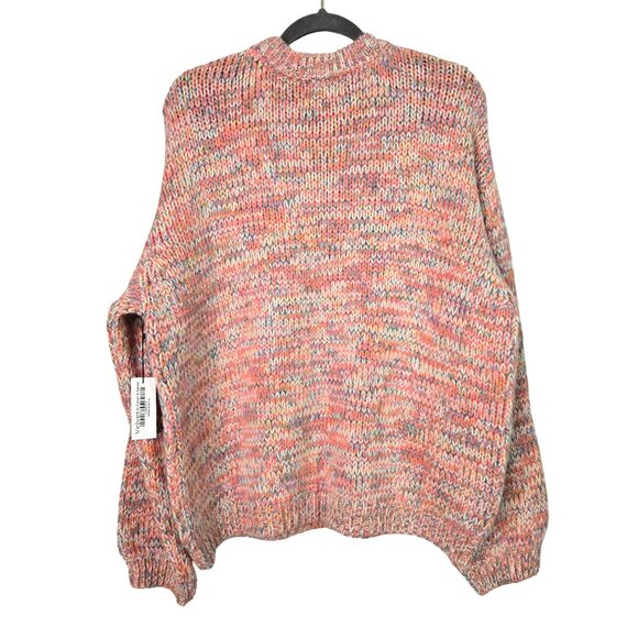 NWT Velvet By Graham & Spencer Women's XL Tri Knit Sweater Alpaca Wool Pink Blue - Picture 2 of 12